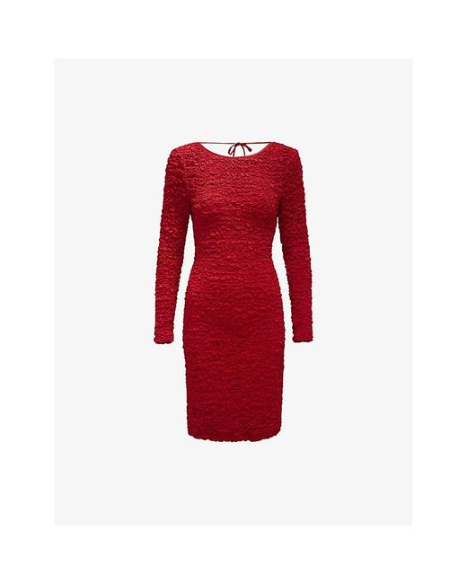 Phase Eight Red Eliza Long-Sleeved Woven Mini Dress