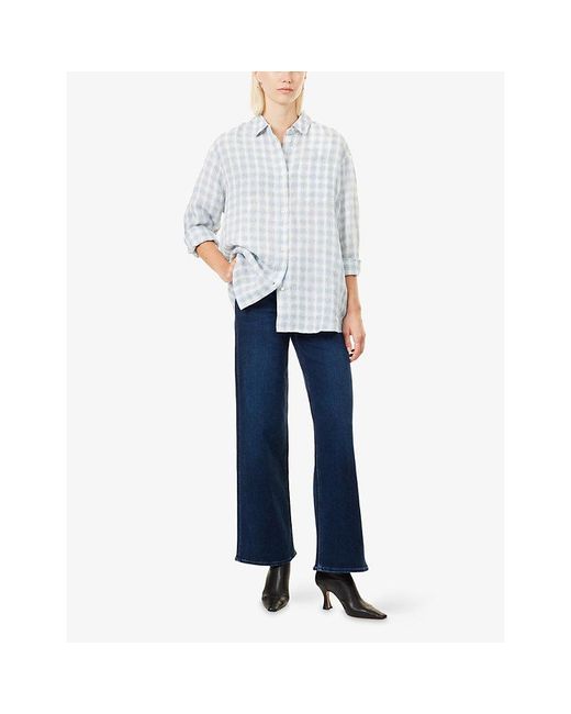 PAIGE Blue Tatum Wide-Leg Denim Jeans