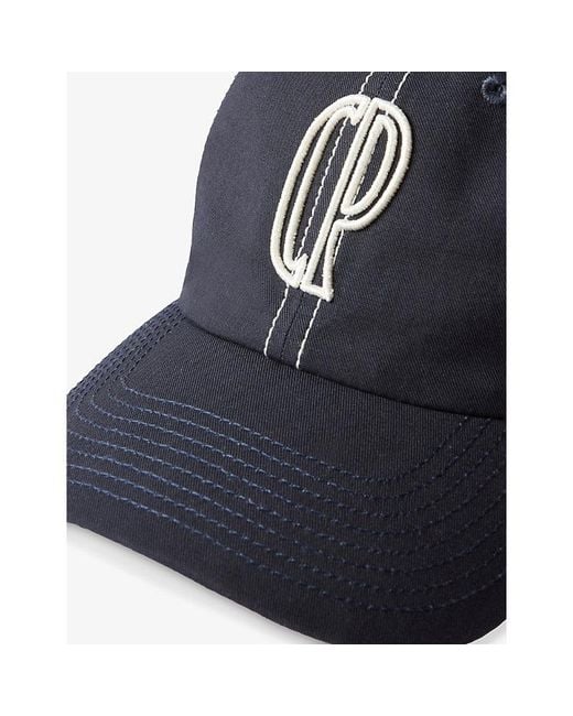 Claudie Pierlot Blue Embroidered Monogram Cotton Baseball Cap