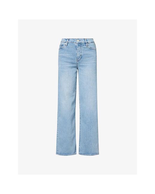 FRAME Blue Le Slim Palazzo Wide-Leg Stretch-Denim Blend Jeans