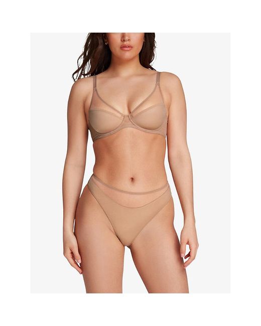 Agent Provocateur White Lucky Panelled Stretch-tulle Briefs