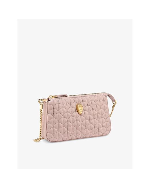 BVLGARI Pink Serpenti Sugarloaf Quilted Leather Clutch