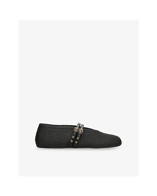 Alaïa Black Ballerina Woven Ballet Flats