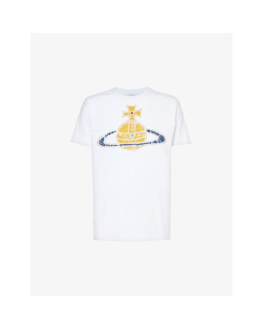 Vivienne Westwood White Time Machine Brand-print Cotton-jersey T-shirt for men