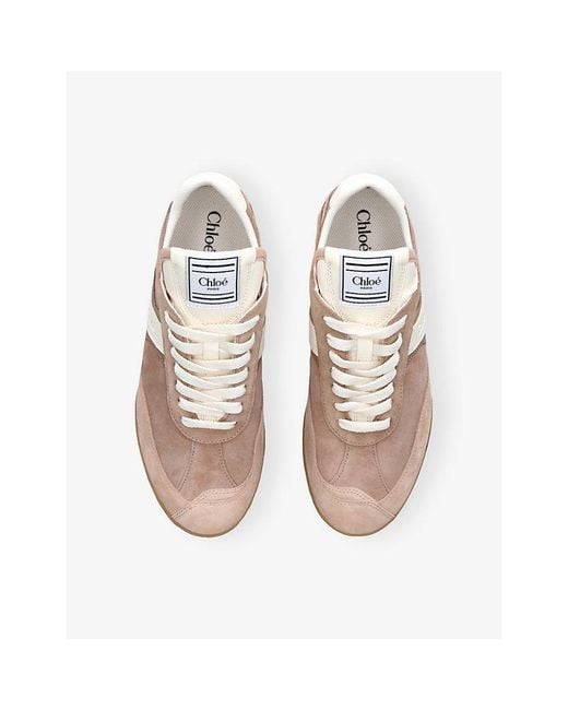 Chloé Natural Kick Suede Trainers