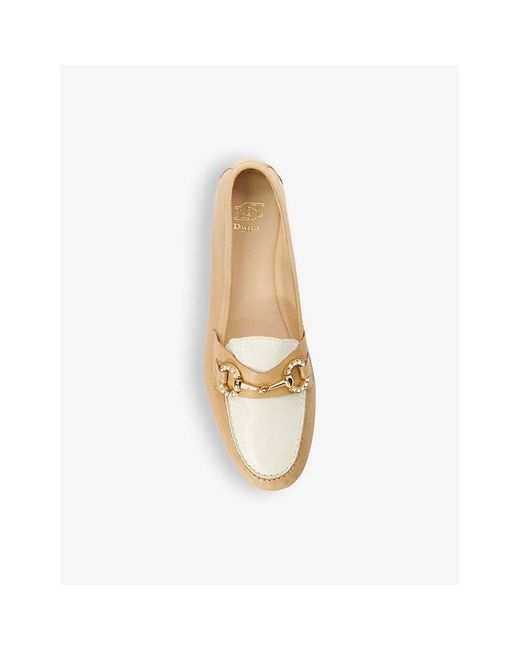 Dune Natural Gemstone Diamante-snaffle Leather Loafers