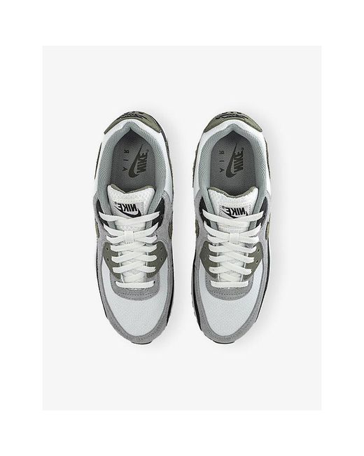 Nike White Air Max 90 Suede And Mesh Trainers for men