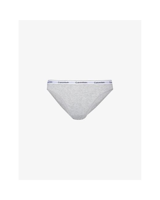 Calvin Klein White Modern Branded-Waistband Stretch-Cotton Briefs