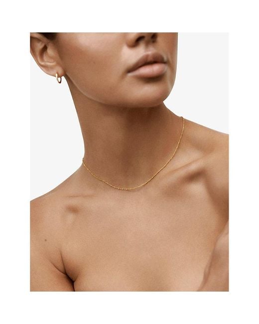 Monica Vinader White 18Ct-Plated Vermeil Sterling- Station Chain Necklace