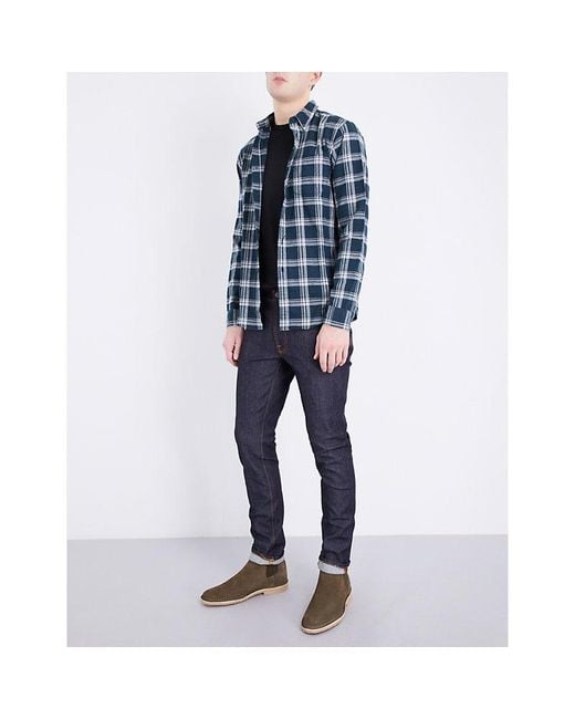 Nudie Jeans Blue Dry 16 Dips Lean Dean Slim-fit Skinny Jeans for men