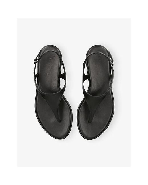 Aeyde Black Raine Thong Leather Sandals