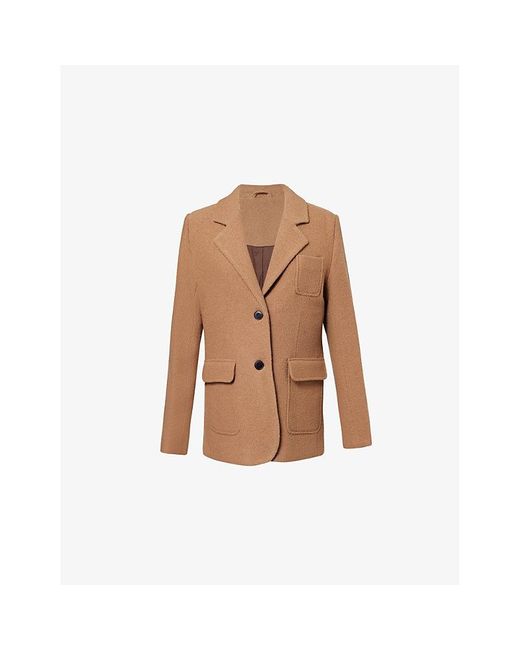 Skall Studio Natural Yoko Textured Single-Breasted Wool Blazer