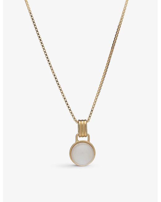 Rachel Jackson Metallic Womens 22 Carat Gold Plated Mother-of-pearl Cabochon 22ct Yellow Gold-plated Sterling-silver Necklace 1 Size
