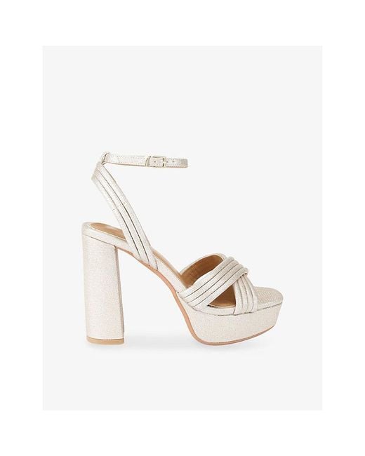 KG by Kurt Geiger White Silo Metallic Heeled Sandals