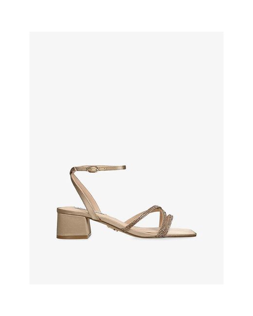 Steve Madden White Gabby Tus Satin Heeled Sandals