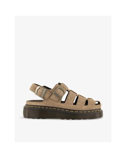 Dr. Martens Brown Savanh Tan Wrenlie Fisherman Suede Sandals