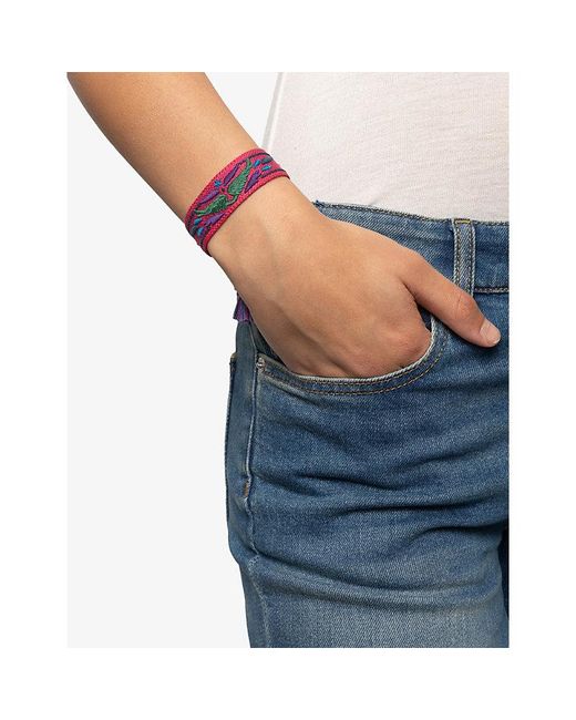 Zadig & Voltaire Purple Love Woven Bracelet