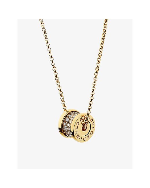 BVLGARI Metallic B.Zero1 18Ct- And 0.31Ct Brilliant-Cut Diamond Pendant Necklace