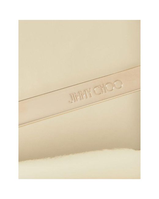 Jimmy Choo Natural Emmie Mirrored-Fabric Clutch
