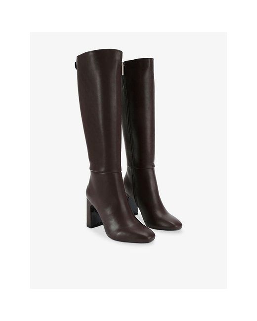 KG by Kurt Geiger Brown Trix Faux-Leather Heeled Knee-High Boots