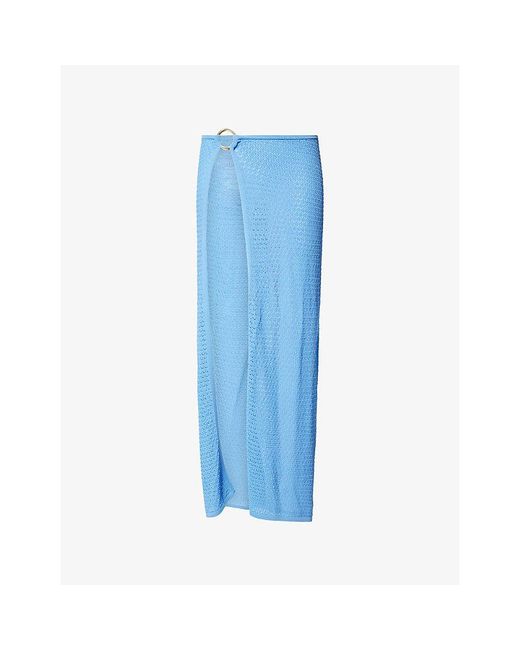 Cheap Monday Blue Palermo Ring-Detail Knitted Maxi Skirt