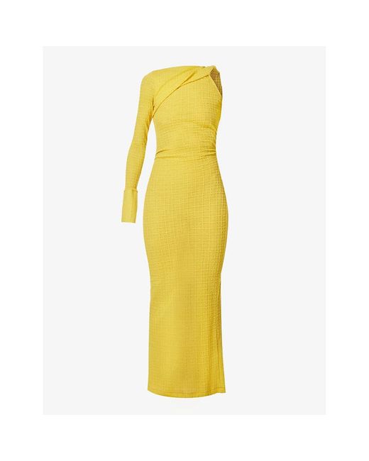 Camilla & Marc Yellow Cypress Cut-out Wool-blend Midi Dress