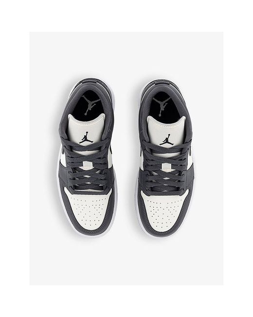 Nike White Air Jordan 1 Low Panelled Leather Low-top Trainers