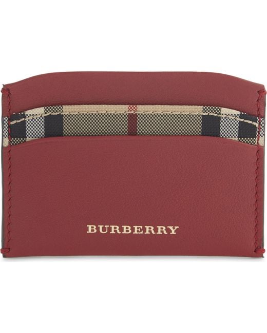 Burberry Red Izzy Horseferry Leather Card Holder