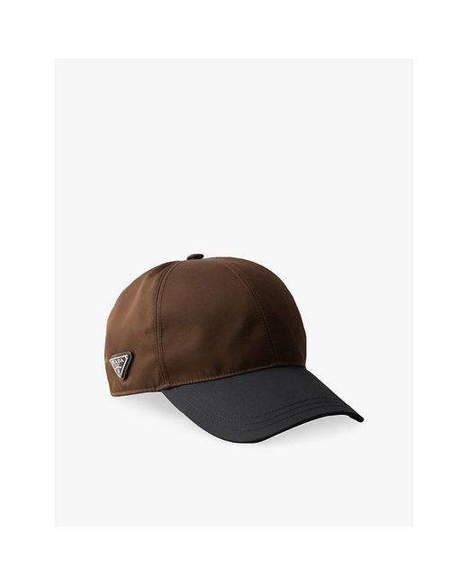 Prada Brown Two-Tone Re-Nylon Baseball Cap for men