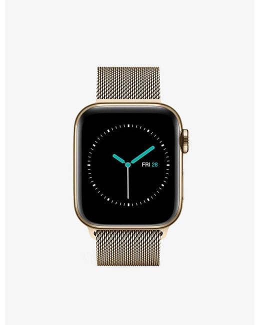 Mintapple Black Apple Watch Milanese Gold Stainless-steel Strap 44mm