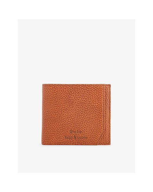 Polo Ralph Lauren Orange Logo-debossed Billfold Leather Wallet for men