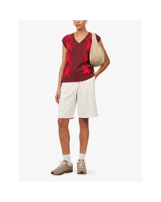 Varley Red Ruben Argle-Knit Vest