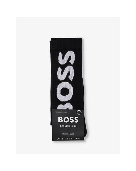 Boss Black Big Logo Cotton-blend Knitted Socks for men