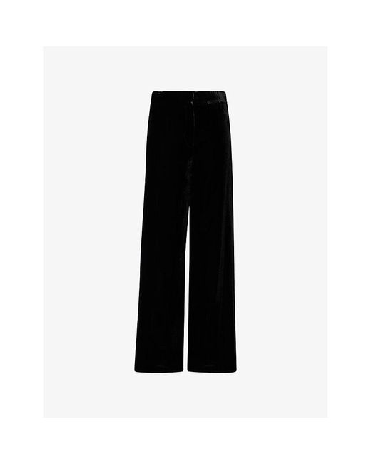 Amomento Women's Black Wool Wrap Pants wide-leg pants