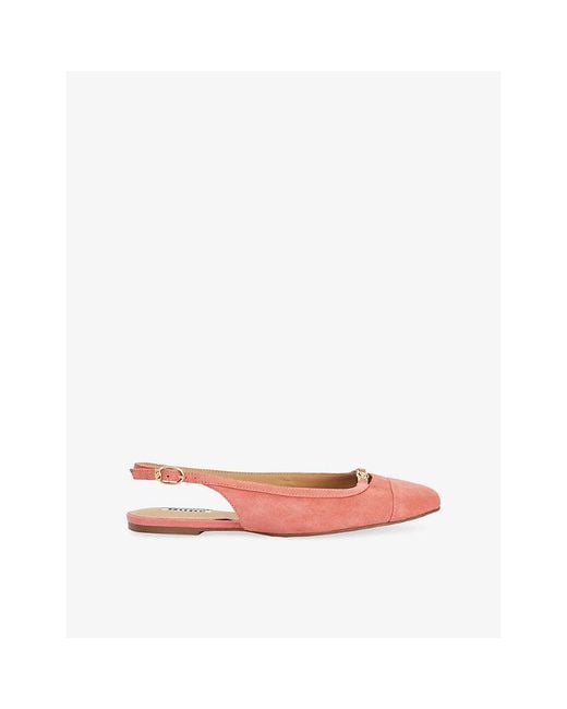 Dune Pink Hanna Suede Slingback Flats