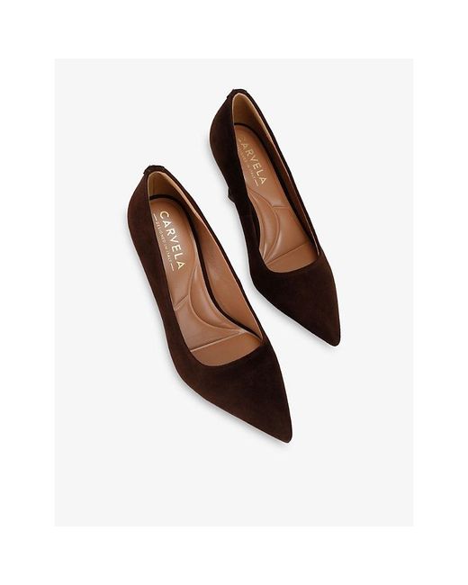 Carvela Kurt Geiger Brown Corletta Heeled Suede Courts