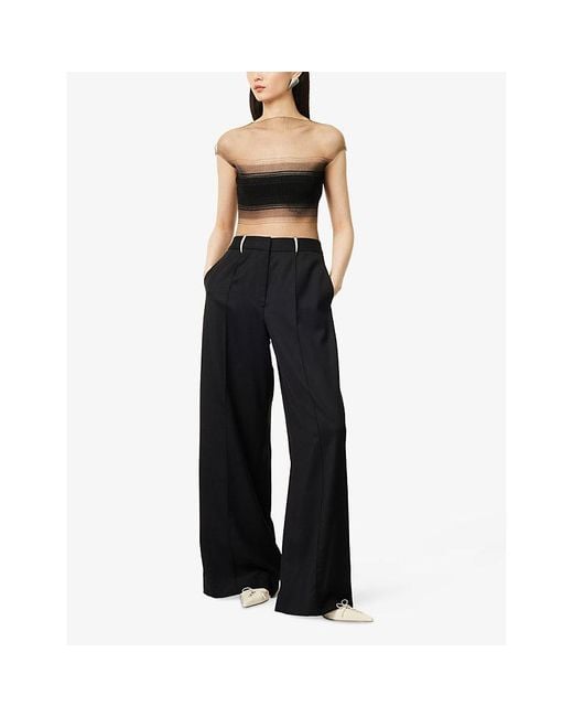 GRACE LING Evanescent Censor Cap-Sleeve Sheer-Knit Top | Lyst UK