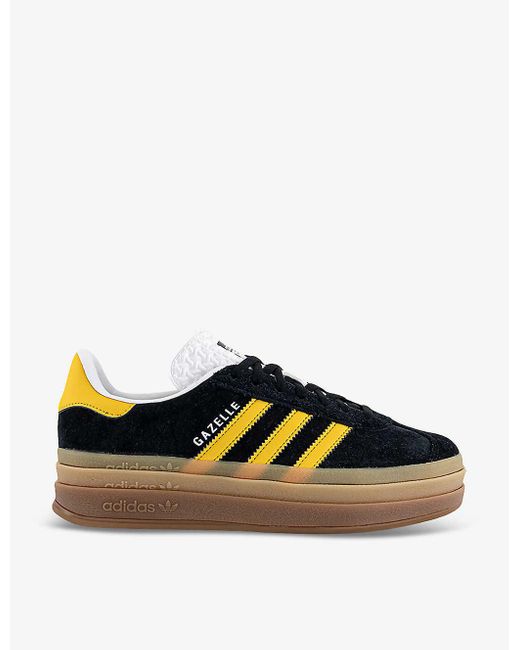 Adidas Black Gazelle Bold Brand-embellished Suede Low-top Trainers