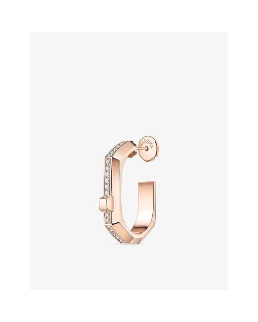 Messika Metallic Moderniste Single Pavé 18Ct And 0.10Ct Diamond Hoop Earring