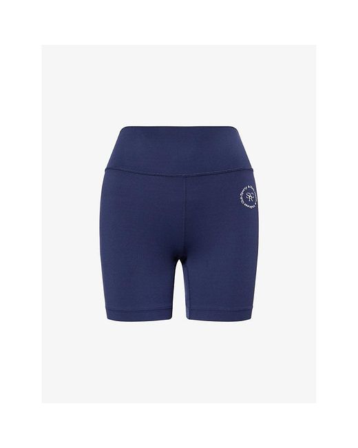 Sporty & Rich Blue Srhwc Biker High-Rise Gym Shorts