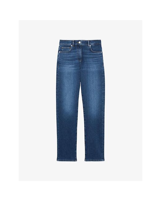Reiss Blue Isabel Slim-Leg Mid-Rise Stretch-Denim Jeans