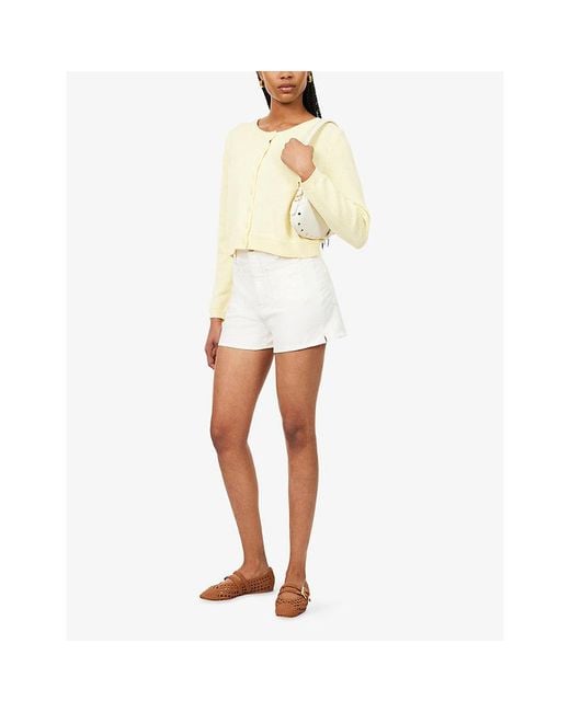 PAIGE White Dani High-Rise Denim Shorts