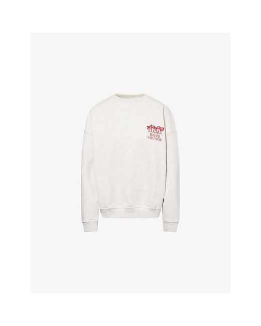 ADANOLA White Runners Oversized Cotton-Jersey Sweatshirt
