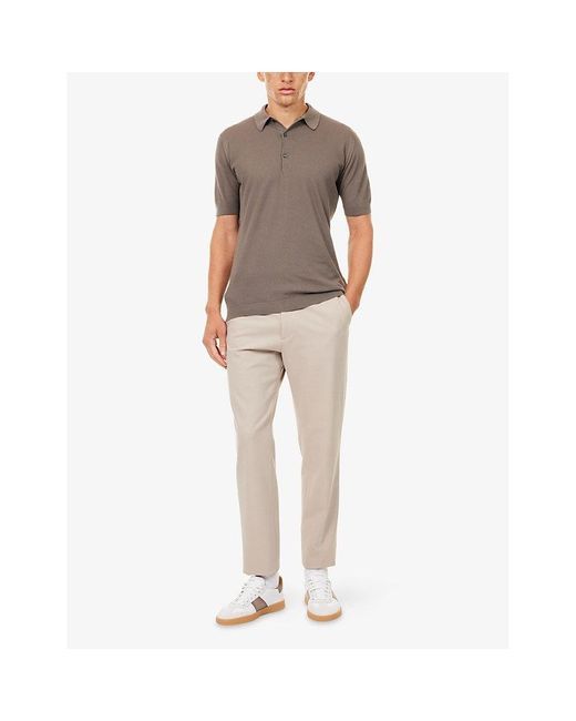 John Smedley Brown Roth Regular-Fit Cotton-Piqué Polo Shirt for men