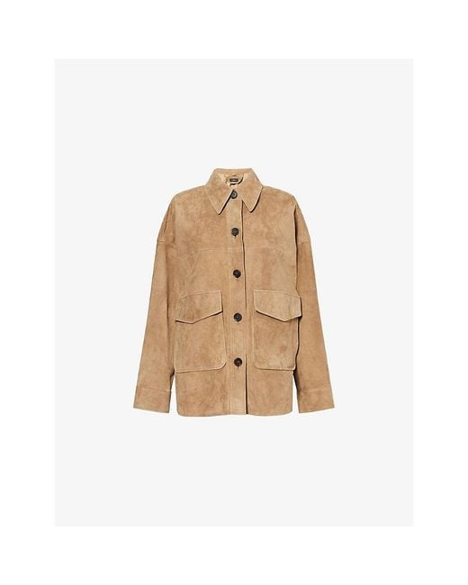 Arma Natural Kaylee Relaxed-Fit Suede Jacket