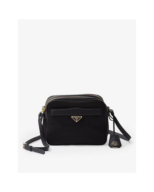 Prada Black Re-edition 1978 Recycled Nylon And Leather Cross-body Bag