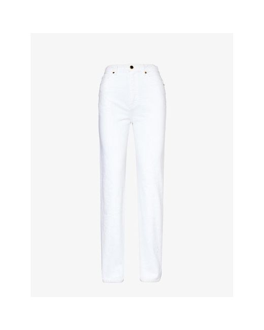 Khaite White Danielle Straight-leg High-rise Jeans
