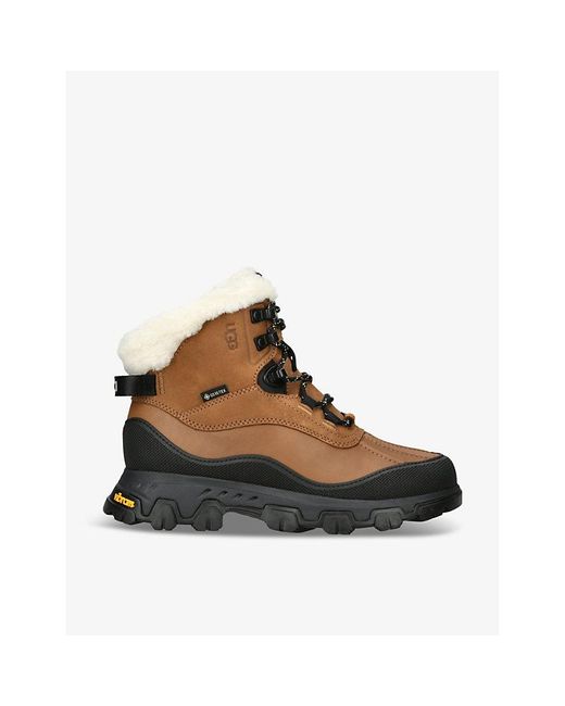Ugg Brown Adirondack Meridian Leather And Suede Ankle Hiker Boots