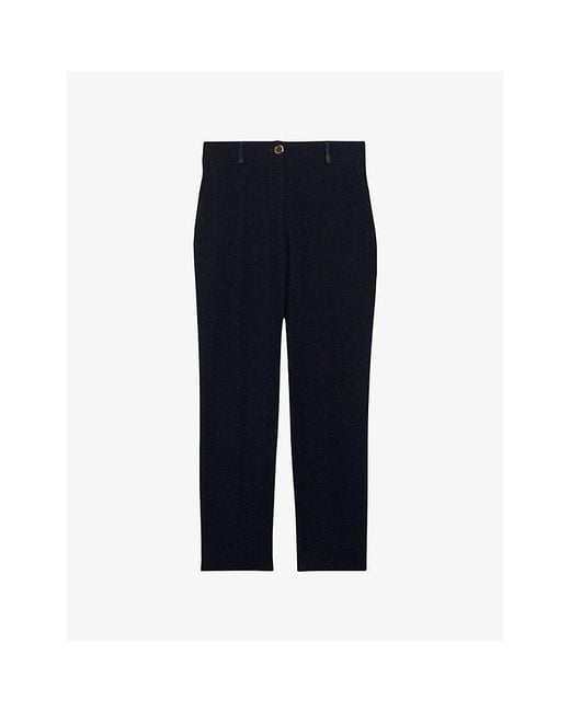 Claudie Pierlot Black Poupin Tailored Mid-Rise Woven Trousers