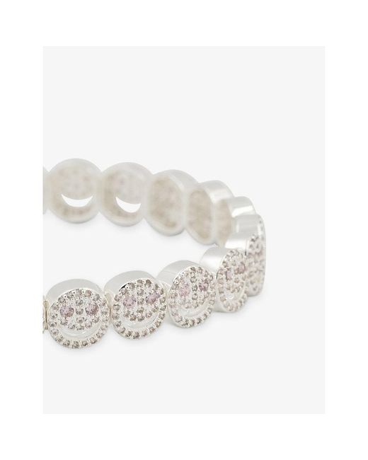 Lisa Gozlan White The Pavé The Happy Face 18Ct Plated Brass And Cubic Zirconia Bracelet